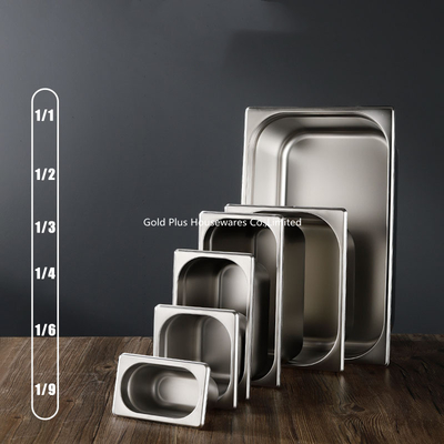 Multi Sizes Anti Scratch Stainless Steel Serving Pan With Lid  Metal Compartment Containers